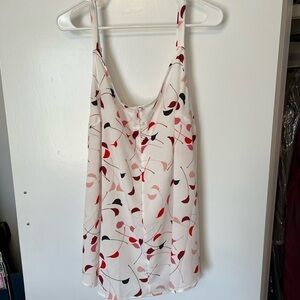LANE Bryant 18/20 2x White and Red Flowy Cami Tank Top